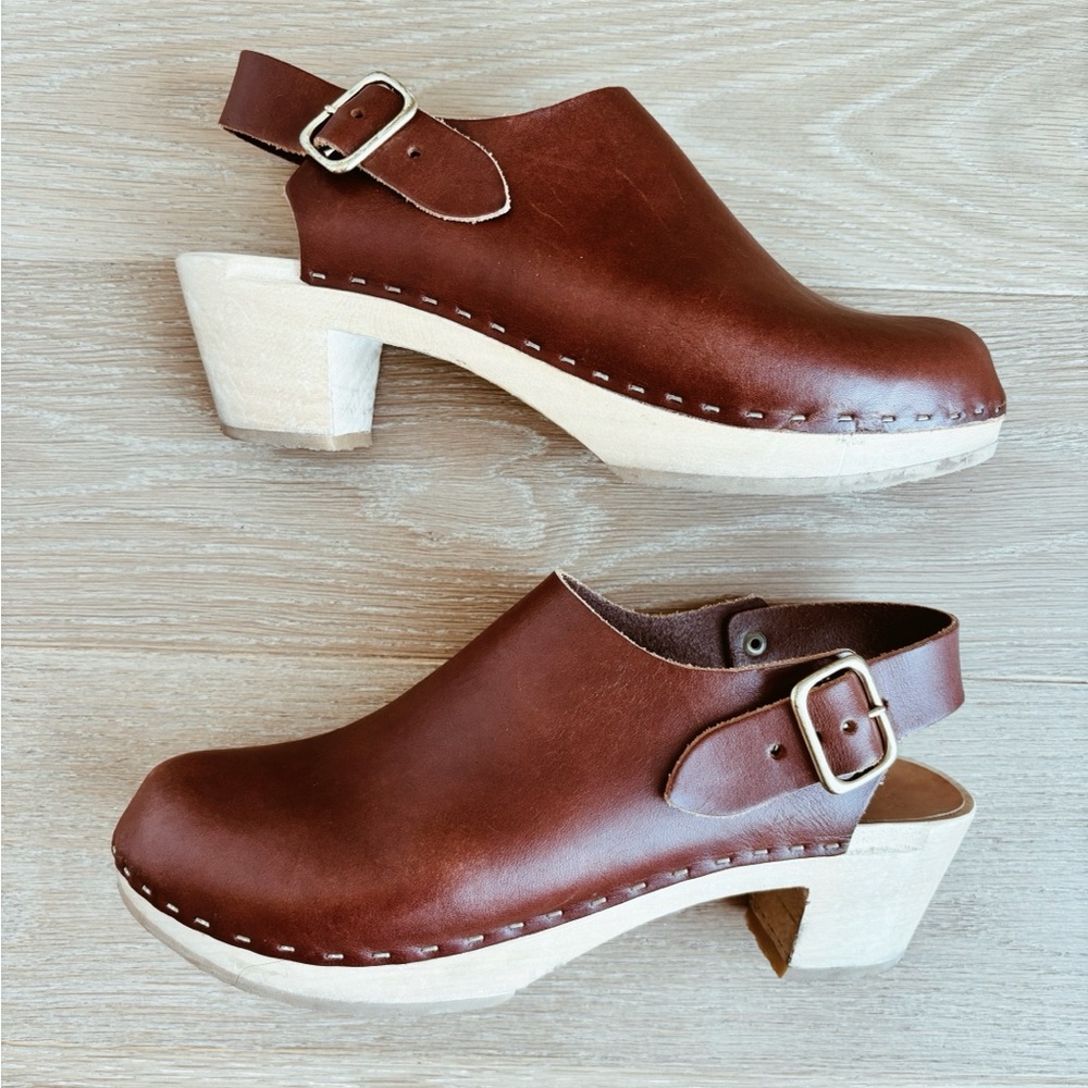 Bryr Suzie Mid-Heel Clog in Sienna, Size 8/38